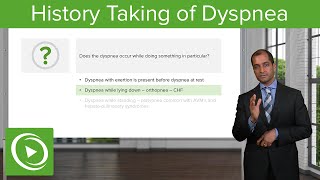 History Taking of Dyspnea Types amp Occurrence of Dyspnea – Pulmonary Pathology  Lecturio [upl. by Leimad]