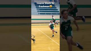 Insane block by freshman🤯freshman high school basketball highlights jump high [upl. by Armyn]