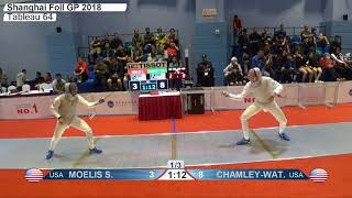 FE 2018 145 T64 02 M F Individual Shanghai CHN GP RED CHAMLEY WATSON USA vs MOELIS USA [upl. by Pyotr]