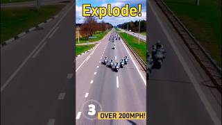 MOTORBIKES EXPLODE Onto The Empty Motorway [upl. by Bathsheb349]