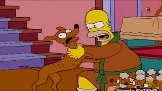 Homer strangles his dog while gabi comes to the world [upl. by Yelrahs]