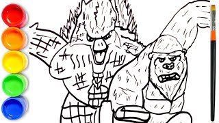 How to Draw Godzilla vs Kong  Godzilla  King Kong [upl. by Debor]