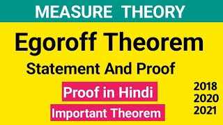 Egoroff theorem proof egorofftheoreminmsc egorofftheorem proof in Hindi [upl. by Anailuig]