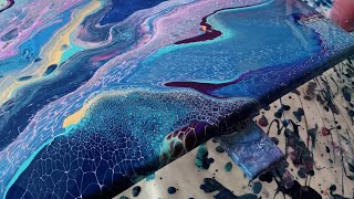 266 🩵💙💜🩷Beautiful flip swipe and spin Must see acrylicpour abstract fluidart swipe flipcup [upl. by Zul]