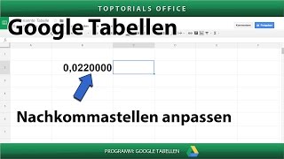 Nachkommastellen anpassen  Google Tabellen  Spreadsheets [upl. by Nayd]