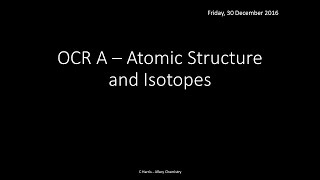 OCR A 211 Atomic Structure and Isotopes REVISION [upl. by Vasilis]