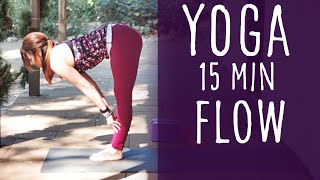 15 Minute Yoga Flow Vinyasa Total Body Workout  Fightmaster Yoga Videos [upl. by Knowlton]