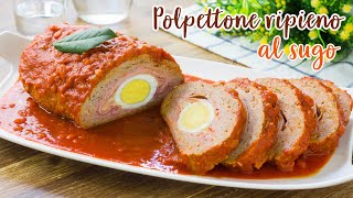 Polpettone Ripieno Al Sugo  Ricetta Secondo Piatto della Domenica  55Winston55 [upl. by Edin]