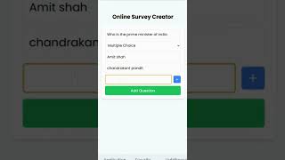 Online survey creator using react and tailwind css react tailwindcss codinglife [upl. by Christie]