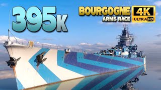 Battleship Bourgogne Almost 400k in Arms race  World of Warships [upl. by Backer596]