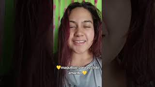 Maquillaje hermoso para vestido amarillo 💛 makeup makeup viralvideo [upl. by Isawk]