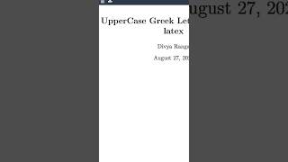 Uppercase Lambda  Uppercase Greek Letter Lambda in Latex latex beginners tutoriales math [upl. by Nibas]