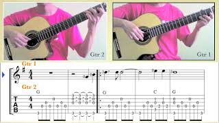 Kumbaya  Zimbabwean Guitar Duet Notation  TAB [upl. by Ermentrude570]