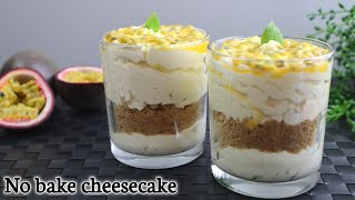 Passion fruit cheesecake  Quick passion fruit dessert glass Party dessert  No bake cheesecake [upl. by Ettennor]