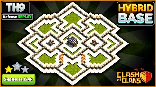 NEW BEST TH9 HYBRIDTROPHY Base 2024  Town Hall 9 Hybrid Base Design – Clash of Clans [upl. by Reldnahc]