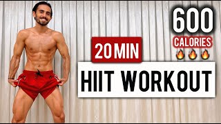 BURN 600 CALORIES IN 20 MINS WITH THIS ATHOME HIIT WORKOUT [upl. by Shelah216]