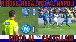 Empoli Napoli 01 con rigore regalato  Furto al Castellani [upl. by Avla]