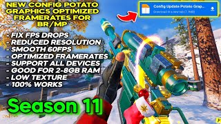 CONFIG POTATO GRAPHICS 60FPS EXTREME SMOOTH  NO FPS DROPS  FIX SCREEN FREEZE  SEASON 11 CODM [upl. by Zahara225]