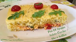 PAN DI SPAGNA SALATO FARCITO ALTO E SOFFICE  RICETTA SEMPLICE E GUSTOSA  BIMBY TM5 [upl. by Wilona861]