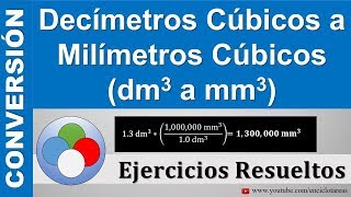 Decímetros Cúbicos a Milímetros Cúbicos dm3 a mm3 Muy sencillo [upl. by Tempa]