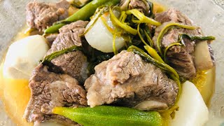 KAPAMPANGAN BEEF SINIGANG  HOW TO COOK SINIGANG NA BAKA [upl. by Layap]