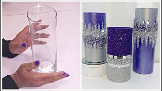 DOLLAR TREE DIY  NEW WAYS TO DECORATE DOLLAR TREE GLASS VASES [upl. by Eerdua]