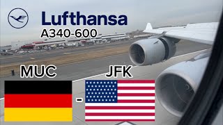 TRIPREPORT  Munich MUCNewYork JFK  Lufthansa  A340600  Business class [upl. by Habas]