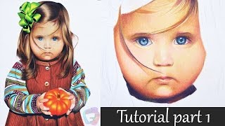 Colored pencil tutorial part I  Eye and skin  child portrait [upl. by Ecirtnahc]