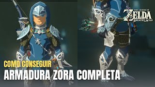 COMO CONSEGUIR ARMADURA ZORA COMPLETA  Zelda Breath of the Wild [upl. by Nyrroc124]