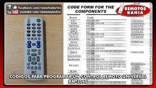 MANUAL Y CÓDIGOS PARA PROGRAMAR CONFIGURAR UN CONTROL REMOTO UNIVERSAL RM306E SEISA CHUNGHOP SONAKI [upl. by Linsk158]