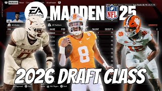 Madden NFL 25  2026 Draft Class UPDATE  Faces Names HW Schools [upl. by Eilsek527]