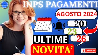 🔴 Nuove Date INPS Agosto 2024  📅 Scopri Subito Quando Arrivano Pagamenti e Bonus [upl. by Fiden]