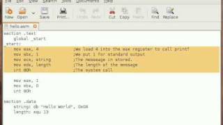 Assembly Language Tutorial 12 Hello World Explanation [upl. by Rydder218]