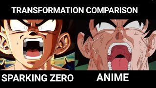 Transformations Side by Side Comparison Dragon Ball Sparking Zero VS Anime [upl. by Alyk715]