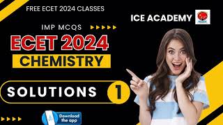 ECET 2024  Chemistry Solutions Mcqs amp PYQs Q110EcetbitsEcetSbteticeacademy [upl. by Lossa]