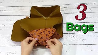 3 Quick and Simple Beautiful Bags Tote Bags Daily Use Bags Tricks to Make in Minutes [upl. by Lindsley]