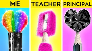 TEACHER VS ME VS PRINCIPAL CHALLENGE  Hilarious School Hacks Funny Moments by 123 GO [upl. by Yesor]