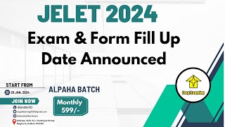 JELET 2024 Exam Date amp From Fill up Date Published  By Easy2Learning [upl. by Bartolemo690]