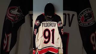 Autographed Sergei Fedorov Columbus Blue Jackets jersey [upl. by Cohleen]