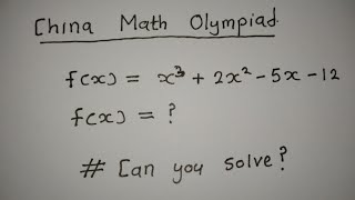 China A Nice Math Olympiad Algebraic Functions Problem [upl. by Ymac]