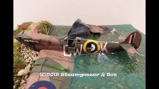 Building a diorama for the wrecked Airfix 172 scale Spitfire Mk1a [upl. by Asalocin]