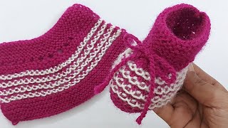 Knitting Baby Socks  Shoes  Booties [upl. by Ykceb]