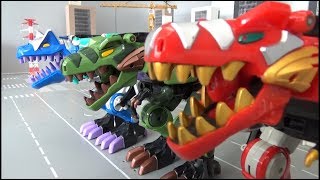 Power Rangers Dino Thunder 3 Dinosaur Megazord Toys Transformation 파워레인저 다이노썬더 3대 공룡 로봇 장난감 변신 [upl. by Raymund]