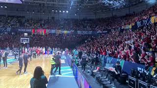 Manresa celebrating with their fans the win in the Basketball Champions League semifinal [upl. by Notsirhc]