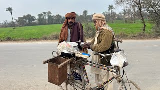 Old method of selling street food on bike and eating village life [upl. by Karry]