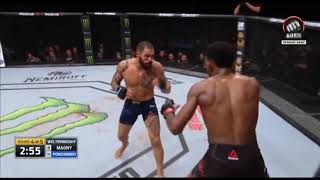 Neil Magny vs Santiago Ponzinibbio Нокаут😱😱😱 [upl. by Kemble]