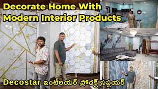 Decorate Home Interior Walls amp False Ceiling with PVC Granite amp Marble Panels Wall Decor PVC Sheets [upl. by Asia]