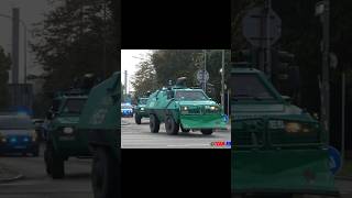 gepanzerte Sonderwagen rollen durch Offenbach Fahrtraining der Bereitschaftspolizei Mühlheim [upl. by Vasya566]