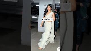 Saree fabrics thatll make you look slim and tall 🤍youtube saree styling fashion trendingviral [upl. by Ade]