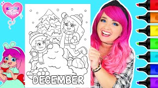 Coloring Kimmi The Clown Calendar Coloring Book DECEMBER Christmas Coloring Page  Ohuhu Art Markers [upl. by Sheila]